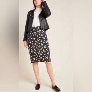Anthropologie Animal Print Pencil Skirt